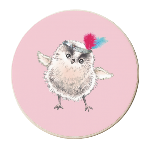 Feather Brain - personalised beer coaster by Lizzie Barber