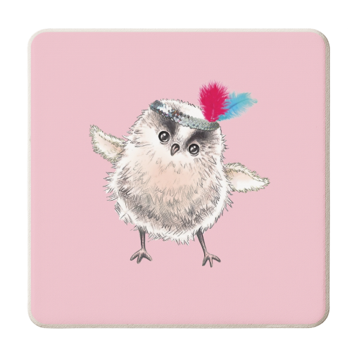 Feather Brain - personalised beer coaster by Lizzie Barber