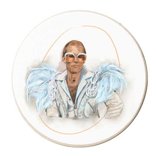 Feather Shoulders - personalised beer coaster by Beverley Rae