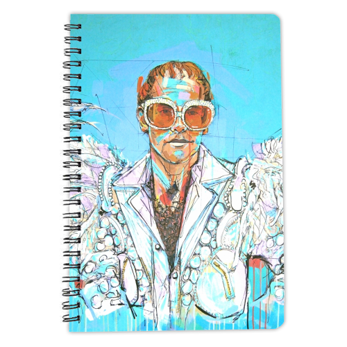 Feathered Neon Blue - personalised A4, A5, A6 notebook by Laura Selevos