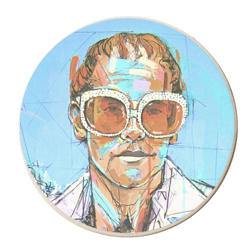 Feathered Neon Blue - personalised beer coaster by Laura Selevos
