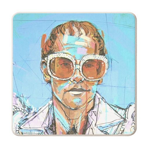 Feathered Neon Blue - personalised beer coaster by Laura Selevos