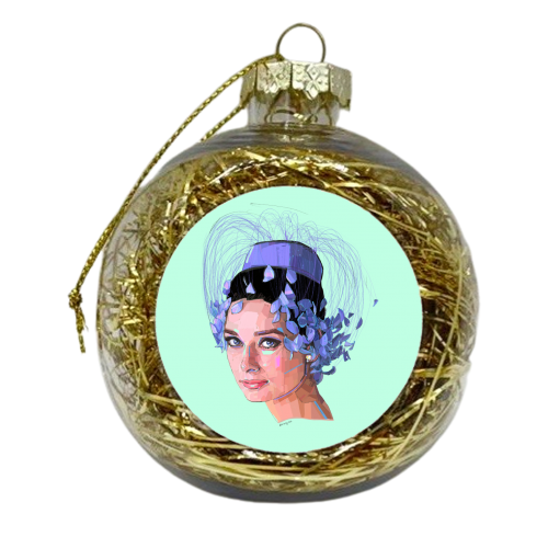 Feathery Audrey - xmas bauble by Beverley Rae