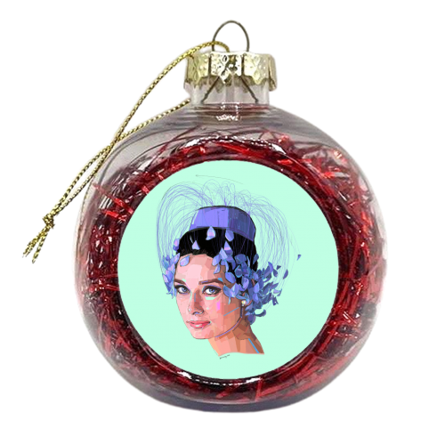 Feathery Audrey - xmas bauble by Beverley Rae