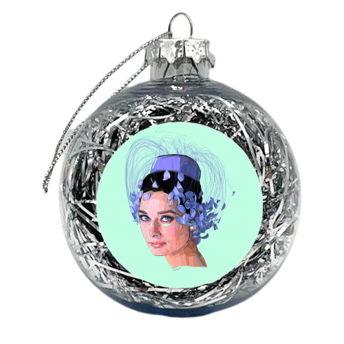 Feathery Audrey - xmas bauble by Beverley Rae