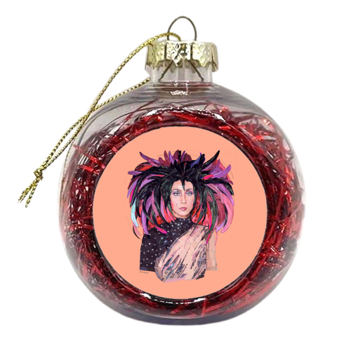Feathery Cher - xmas bauble by Beverley Rae