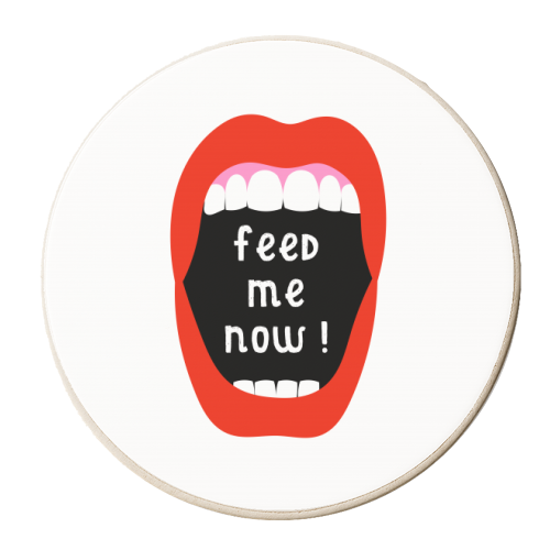 Feed Me Now ! - personalised beer coaster by Adam Regester