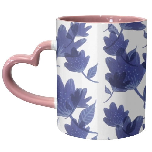Feeling blue - unique mug by Natasha Troy