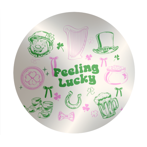 Feeling Lucky Cute St Patrick's Day Aesthetic - Circle Sticker by EZbie
