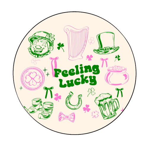 Feeling Lucky Cute St Patrick's Day Aesthetic - Circle Sticker by EZbie