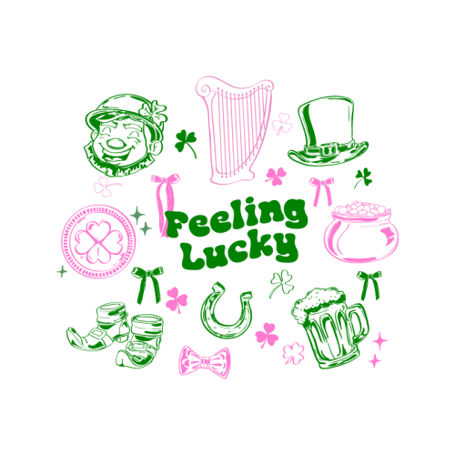 Feeling Lucky Cute St Patrick's Day Aesthetic - Die Cut Sticker by EZbie