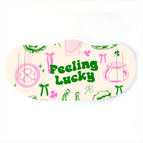 Feeling Lucky Cute St Patrick's Day Aesthetic - face cover mask by EZbie