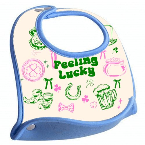 Feeling Lucky Cute St Patrick's Day Aesthetic - feeding bib by EZbie