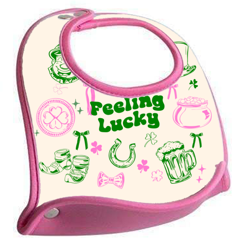 Feeling Lucky Cute St Patrick's Day Aesthetic - feeding bib by EZbie