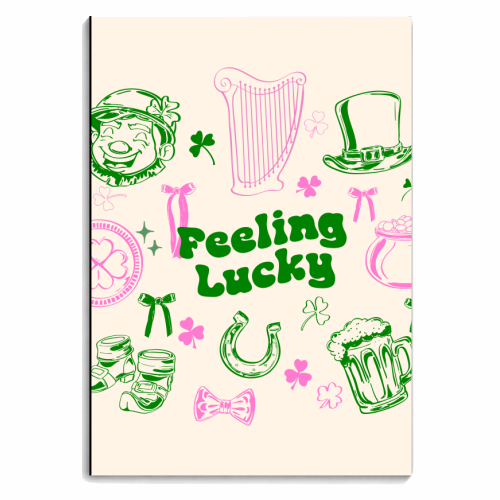 Feeling Lucky Cute St Patrick's Day Aesthetic - personalised A4, A5, A6 notebook by EZbie