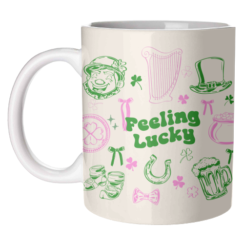 Feeling Lucky Cute St Patrick's Day Aesthetic - unique mug by EZbie