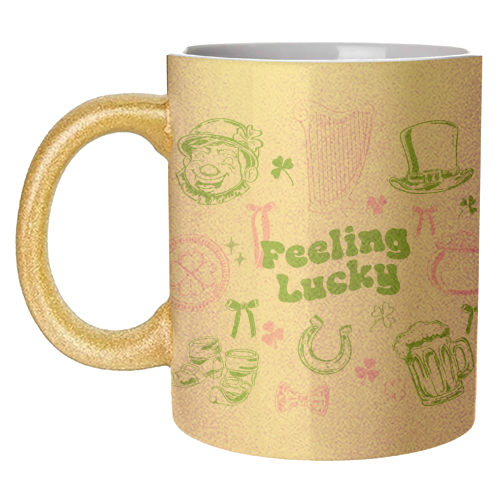 Feeling Lucky Cute St Patrick's Day Aesthetic - unique mug by EZbie