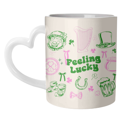 Feeling Lucky Cute St Patrick's Day Aesthetic - unique mug by EZbie