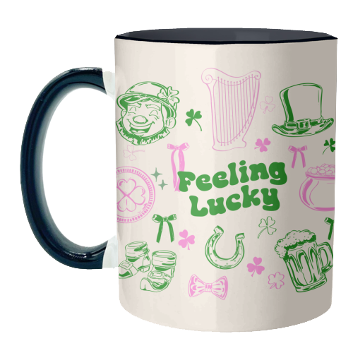 Feeling Lucky Cute St Patrick's Day Aesthetic - unique mug by EZbie