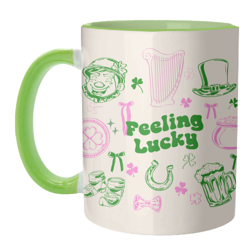 Feeling Lucky Cute St Patrick's Day Aesthetic - unique mug by EZbie