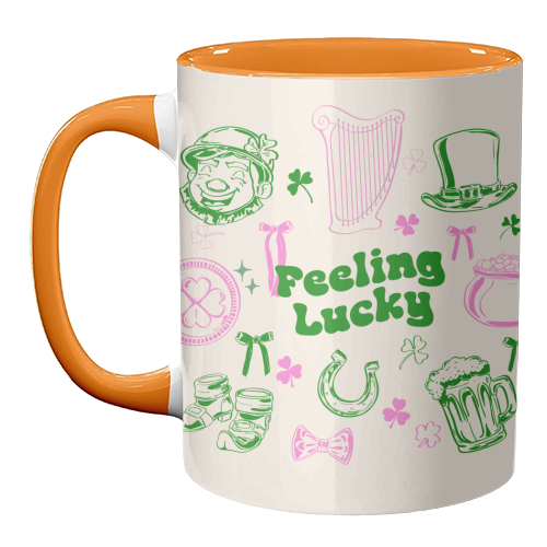 Feeling Lucky Cute St Patrick's Day Aesthetic - unique mug by EZbie