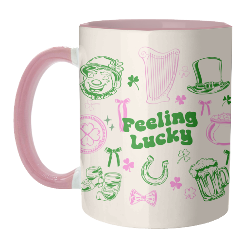 Feeling Lucky Cute St Patrick's Day Aesthetic - unique mug by EZbie