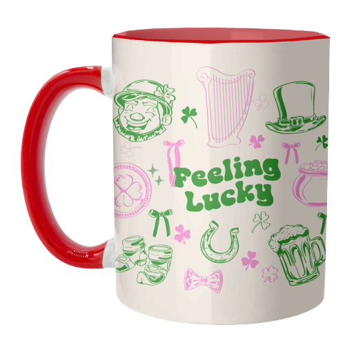 Feeling Lucky Cute St Patrick's Day Aesthetic - unique mug by EZbie