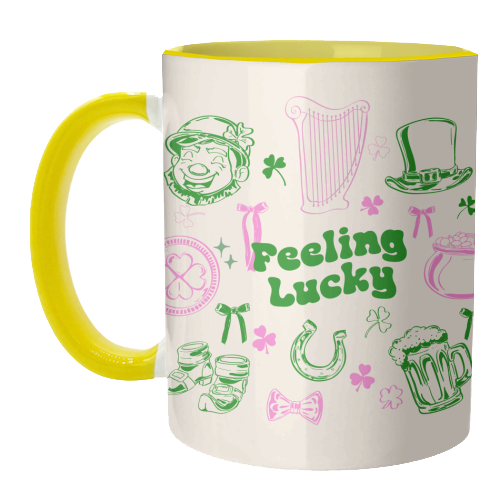 Feeling Lucky Cute St Patrick's Day Aesthetic - unique mug by EZbie