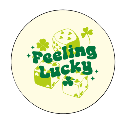 Feeling Lucky Dice and Shamrock St Patrick's Aesthetic - Circle Sticker by EZbie