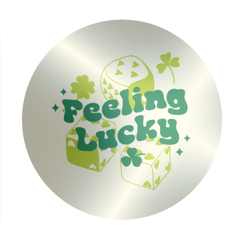 Feeling Lucky Dice and Shamrock St Patrick's Aesthetic - Circle Sticker by EZbie
