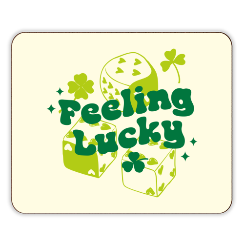 Feeling Lucky Dice and Shamrock St Patrick's Aesthetic - designer placemat by EZbie
