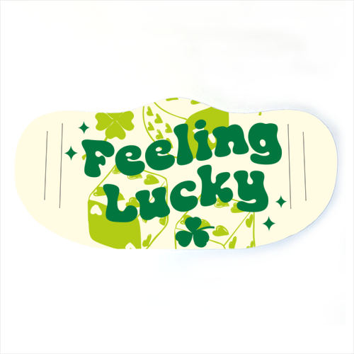 Feeling Lucky Dice and Shamrock St Patrick's Aesthetic - face cover mask by EZbie