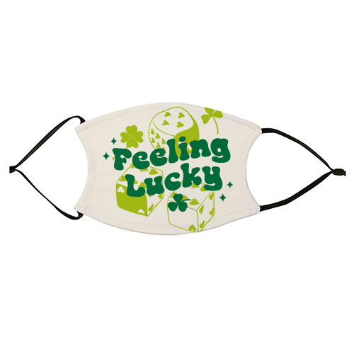 Feeling Lucky Dice and Shamrock St Patrick's Aesthetic - face cover mask by EZbie