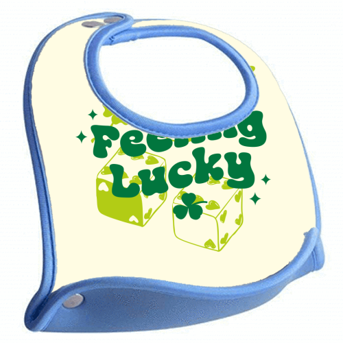 Feeling Lucky Dice and Shamrock St Patrick's Aesthetic - feeding bib by EZbie