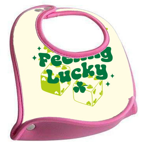 Feeling Lucky Dice and Shamrock St Patrick's Aesthetic - feeding bib by EZbie