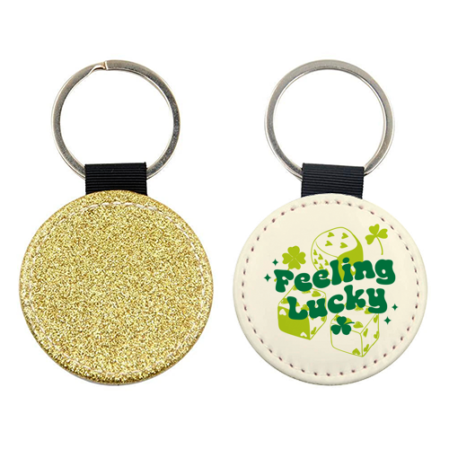 Feeling Lucky Dice and Shamrock St Patrick's Aesthetic - keyring by EZbie
