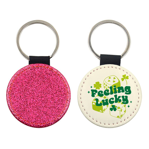 Feeling Lucky Dice and Shamrock St Patrick's Aesthetic - keyring by EZbie