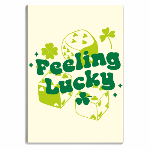 Feeling Lucky Dice and Shamrock St Patrick's Aesthetic - personalised A4, A5, A6 notebook by EZbie