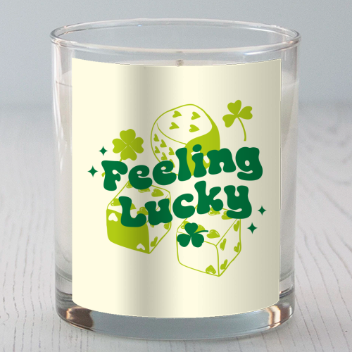 Feeling Lucky Dice and Shamrock St Patrick's Aesthetic - scented candle by EZbie