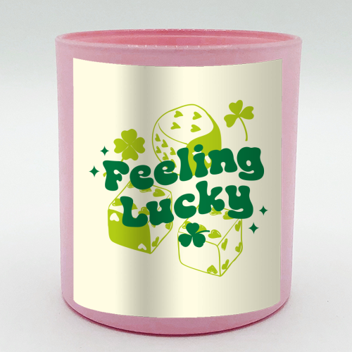 Feeling Lucky Dice and Shamrock St Patrick's Aesthetic - scented candle by EZbie