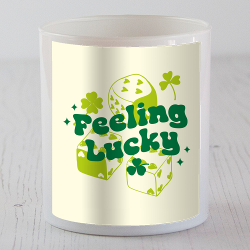 Feeling Lucky Dice and Shamrock St Patrick's Aesthetic - scented candle by EZbie