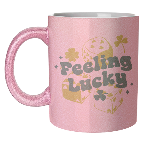 Feeling Lucky Dice and Shamrock St Patrick's Aesthetic - unique mug by EZbie