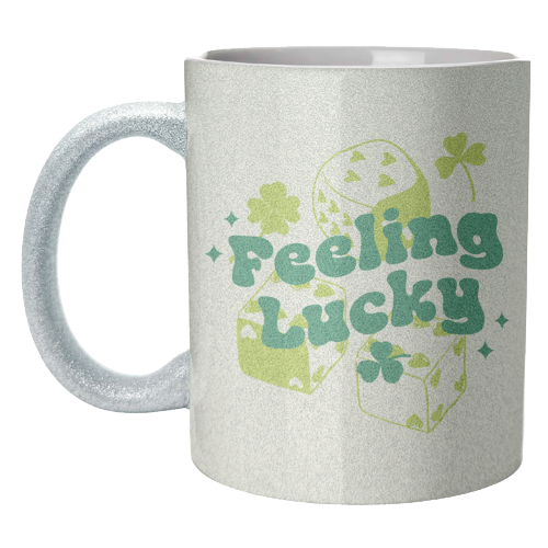 Feeling Lucky Dice and Shamrock St Patrick's Aesthetic - unique mug by EZbie