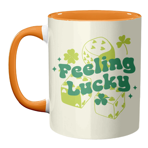 Feeling Lucky Dice and Shamrock St Patrick's Aesthetic - unique mug by EZbie