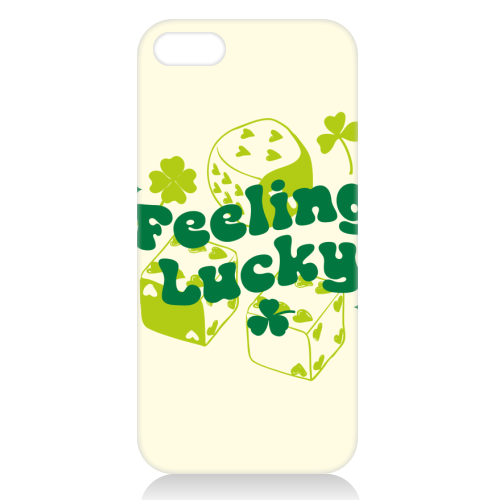 Feeling Lucky Dice and Shamrock St Patrick's Aesthetic - unique phone case by EZbie