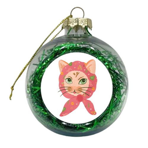 Feline fine - xmas bauble by Lisa Wardle