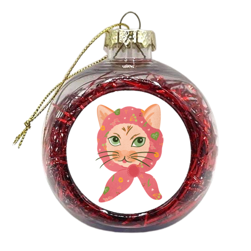 Feline fine - xmas bauble by Lisa Wardle
