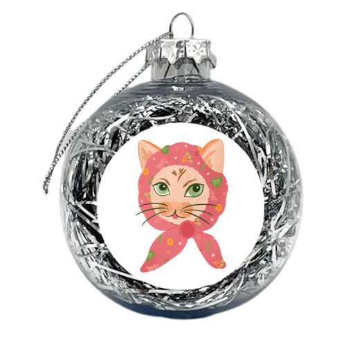 Feline fine - xmas bauble by Lisa Wardle