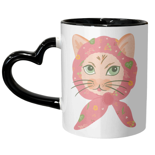 Feline fine - unique mug by Lisa Wardle