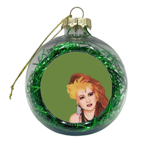 Music Icons: Cyndi Lauper - xmas bauble by Giddy Kipper
